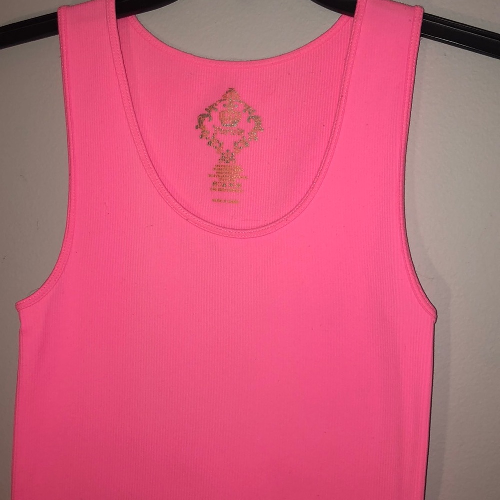 Fornia hot pink tight soft ribbed tank top